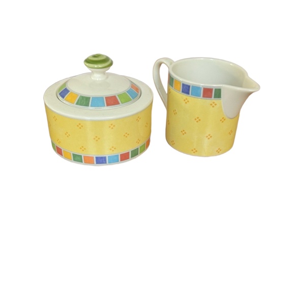 Villeroy & Boch Twist Alea Limone Creamer & Sugar Set Yellow Multicolored - Picture 1 of 3